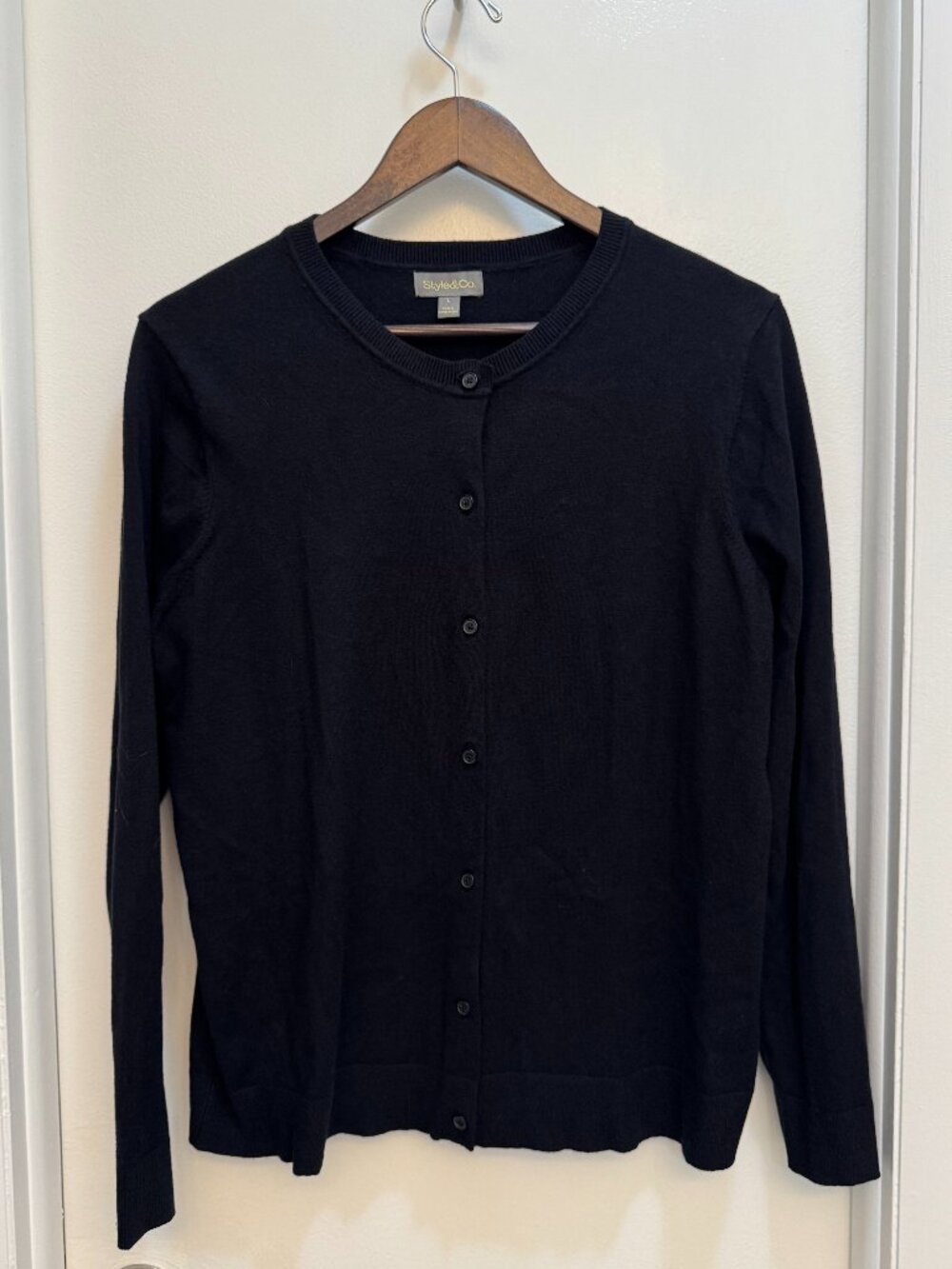 Style & Co. Women's Crewneck Button-Down Cardigan Sweater